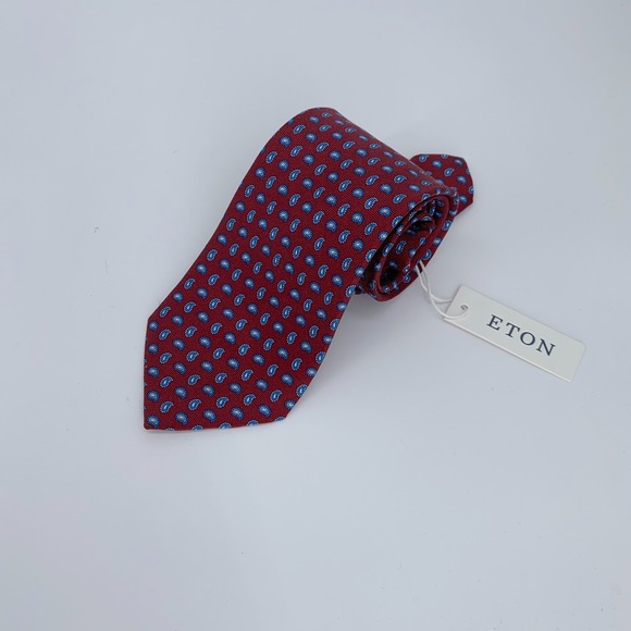 Eton Tie‎ Mens One Size Multi Paisley Silk Classic Luxury Necktie Italy Made NWT